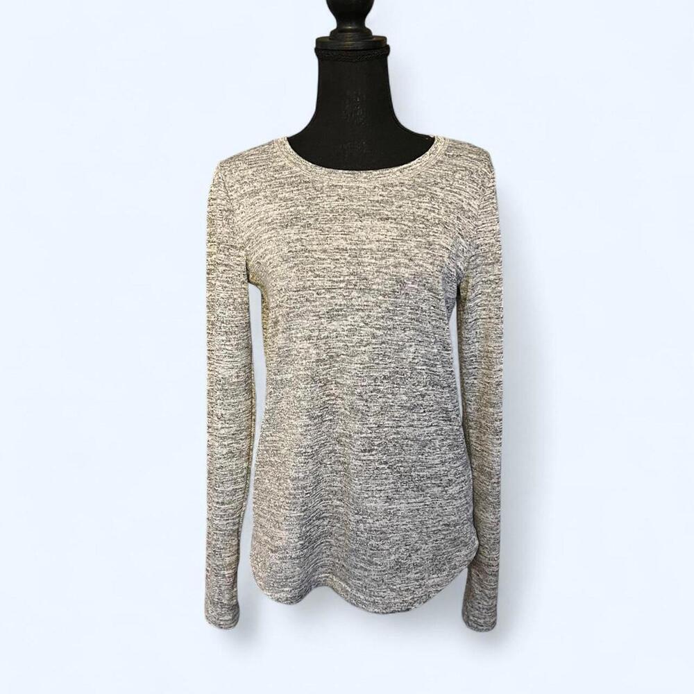 90 Degree by Reflex Gray Long Sleeve Open Back Top Size Medium Athletic Yoga